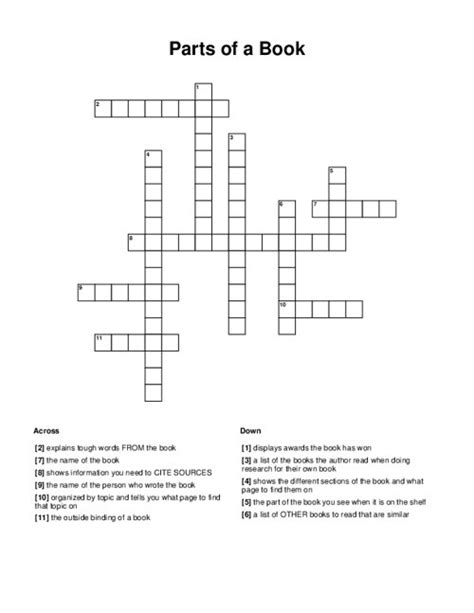 front parts crossword